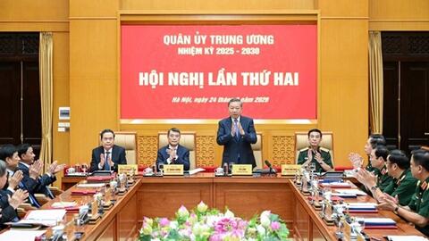 Tổng Bí thư, Chủ tịch nước Tô Lâm chủ trì hội nghị Quân ủy Trung ương lần thứ hai