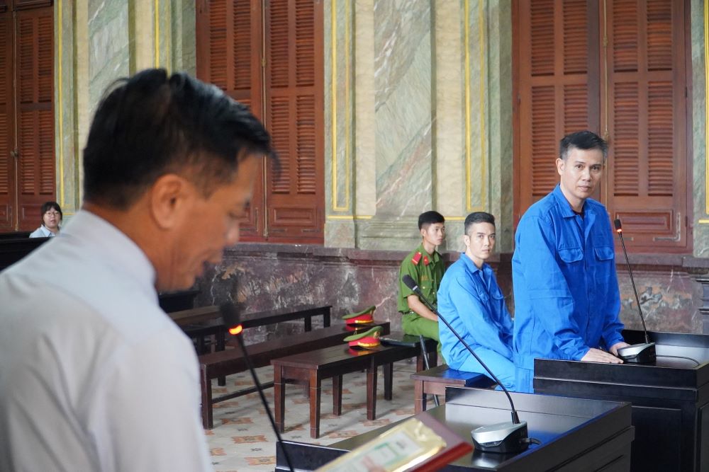 Bị cáo Tam trình bày tại phiên tòa. Ảnh: Anh Tú
