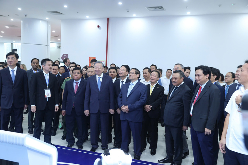 Tổng Bí thư Tô Lâm, Thủ tướng Phạm Minh Chính tham dự Lễ hưởng ứng Ngày hội Đổi mới sáng tạo quốc gia 2025.