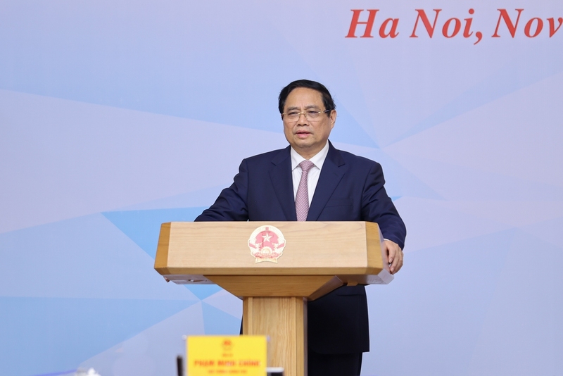 Thủ tướng Chính phủ Phạm Minh Chính phát biểu khai mạc tại Hội nghị. Ảnh: VGP/Nhật Bắc