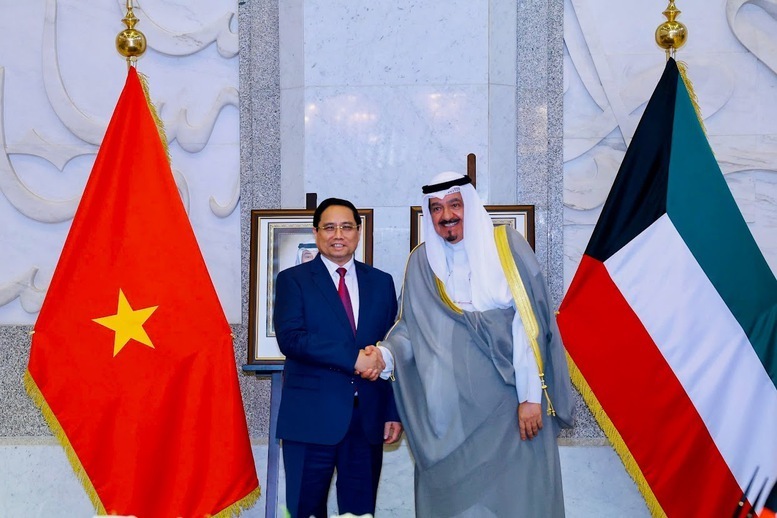 Thủ tướng Chính phủ Phạm Minh Chính hội đàm với Thủ tướng Nhà nước Kuwait Sheikh Ahmad Al-Abdullah Al-Sabah - Ảnh: VGP/Nhật Bắc