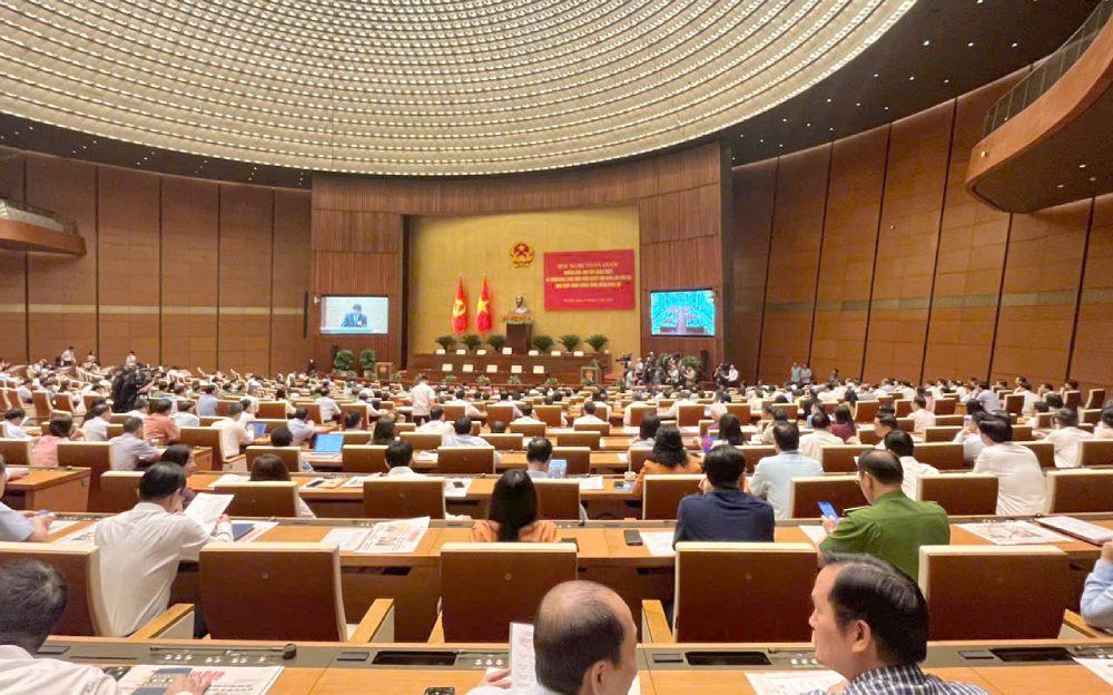 Hội nghị toàn quốc nghiên cứu, học tập, quán triệt và triển khai thực hiện Nghị quyết Trung ương 2 khóa XIV, sáng 13.4. Ảnh: Đình Hải