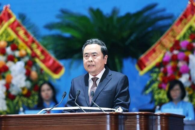 Ủy viên Bộ Chính trị, Chủ tịch Quốc hội Trần Thanh Mẫn đã dự và phát biểu chỉ đạo tại Đại hội đại biểu Phụ nữ toàn quốc lần thứ XIV, nhiệm kỳ 2026-2031. Ảnh: MTTQ