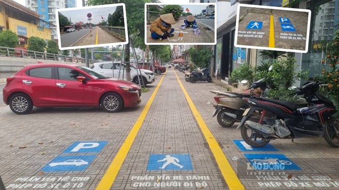 Vỉa hè tại trung tâm Thái Nguyên được phân làn, ưu tiên cho người đi bộ