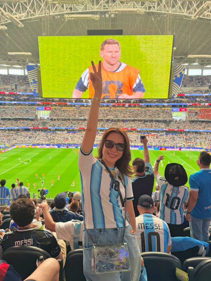 Mỹ Tâm phấn khích khi trực tiếp xem Messi thi đấu ở World Cup 2026. Ảnh Nghệ sĩ cung cấp