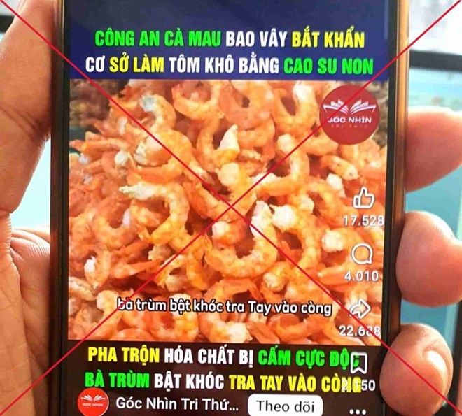 Cà Mau yêu cầu xử lý người phát tán tin đồn làm tôm khô bằng cao su non