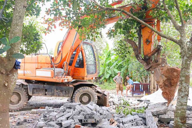 Phần công trình xây dựng trái phép trên đất nông nghiệp ở Hà Nội bị cưỡng chế