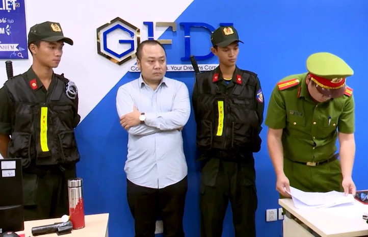 Nguyễn Quang Hoàng - Tổng giám đốc GFDI tại thời điểm cơ quan điều tra Đà Nẵng khám xét trụ sở - Ảnh: Công an cung cấp