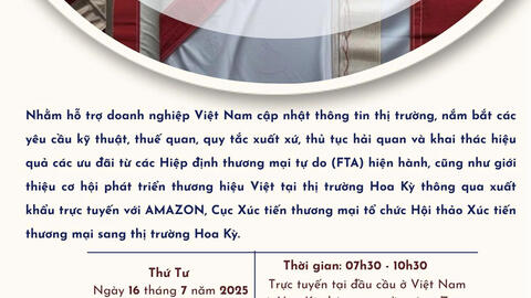 Sắp diễn ra hội thảo hỗ trợ doanh nghiệp Việt chinh phục thị trường Hoa Kỳ
