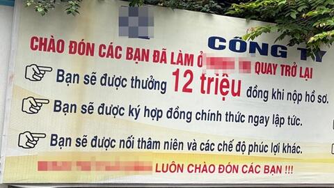 Thưởng tiền triệu cho lao động cũ quay trở lại làm việc