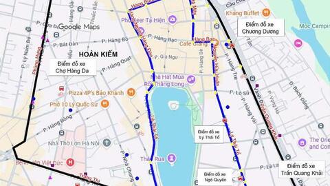 11 tuyến phố ở phường Hoàn Kiếm dự kiến cấm xe máy xăng theo giờ