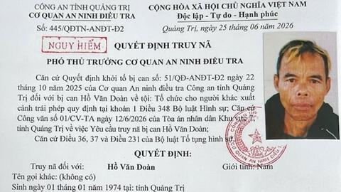 Truy nã đối tượng tổ chức cho người khác xuất cảnh trái phép