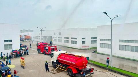 Trang bị kỹ năng phòng cháy chữa cháy cho người lao động tại Công ty TNHH Sakurai Việt Nam