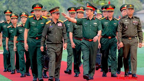 Bộ trưởng Bộ Quốc phòng ba nước Việt Nam - Lào - Campuchia dự diễn tập phòng thủ dân sự năm 2026