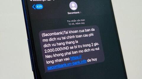 Chiêu thức phát tán tin nhắn SMS mạo danh ngân hàng