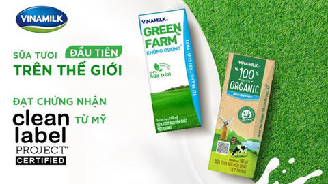 Vinamilk có sản phẩm sữa tươi đầu tiên trên thế giới được chứng nhận từ Tổ chức Clean Label Project của Mỹ