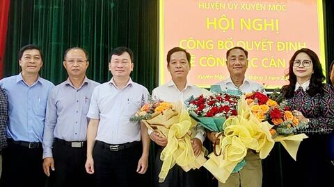 Điều động, bổ nhiệm nhiều nhân sự tại tỉnh Bà Rịa - Vũng Tàu