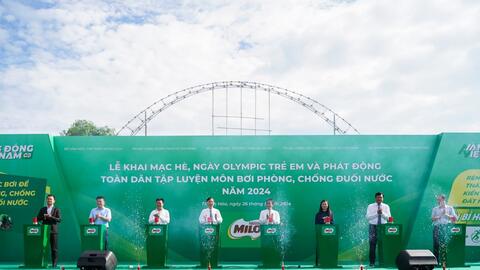 Nestlé MILO đồng hành cùng lễ phát động toàn dân tập luyện môn bơi phòng, chống đuối nước năm 2024