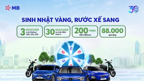 MB triển khai chương trình gửi tiền “Sinh nhật vàng – Rước xế sang”