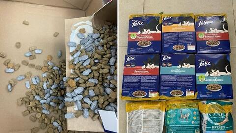 Triệt phá đường dây vận chuyển ma túy giấu trong thức ăn chó, mèo
