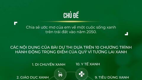“Gửi tương lai Xanh 2050" - lan tỏa thông điệp xanh cho thế hệ tương lai