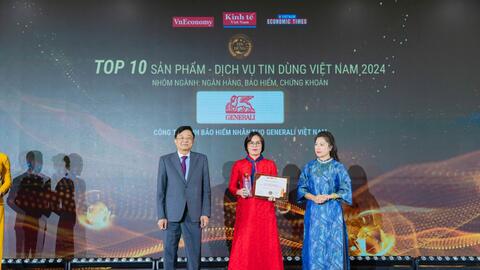 Generali Việt Nam được vinh danh Top 10 Sản phẩm – Dịch vụ tin dùng Việt Nam 2024