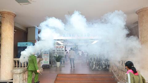 Thực tập phương án chữa cháy tại Bệnh viện Đại học Y Hà Nội