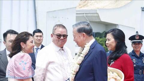 Tổng Bí thư, Chủ tịch nước Tô Lâm và Phu nhân đến thủ đô Manila thăm cấp Nhà nước Cộng hòa Philippines