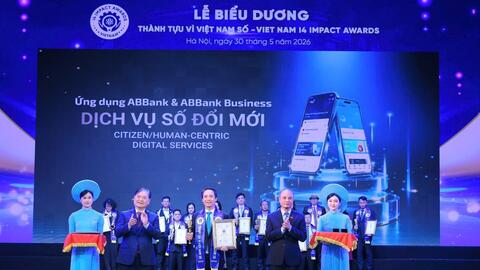 ABBank nhận giải “Dịch vụ số xuất sắc” tại Viet Nam I4 Impact Awards 2026