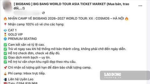 Vé concert Big Bang bị đẩy giá lên cao, phe vé hoạt động mạnh trước ngày mở bán