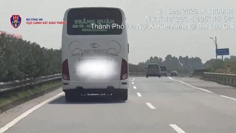 Thực hiện ghi hình, xử lý xe ôtô chạy chậm bám làn trái trên cao tốc