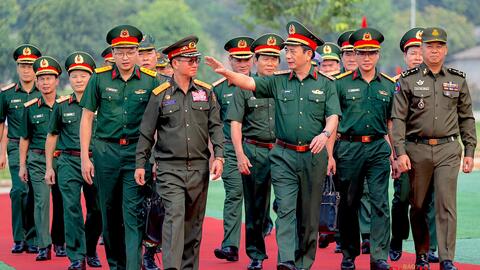 Bộ trưởng Bộ Quốc phòng ba nước Việt Nam - Lào - Campuchia dự diễn tập phòng thủ dân sự năm 2026