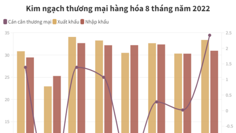 8 tháng đầu năm, Việt Nam nhập khẩu từ Trung Quốc hơn 82 tỷ USD