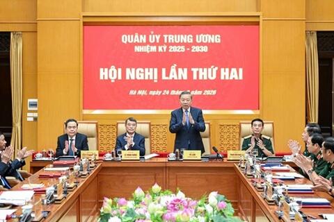 Tổng Bí thư, Chủ tịch nước Tô Lâm chủ trì hội nghị Quân ủy Trung ương lần thứ hai