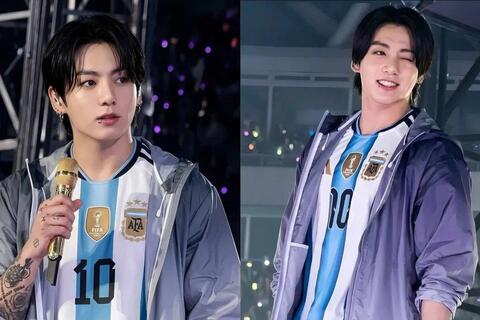Jungkook (BTS) gây sốt ở Nam Mỹ khi mặc áo đấu của Lionel Messi