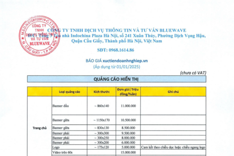 BÁO GIÁ QUẢNG CÁO 2025