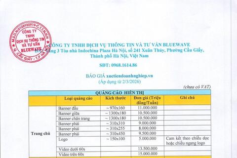 BÁO GIÁ QUẢNG CÁO 2026