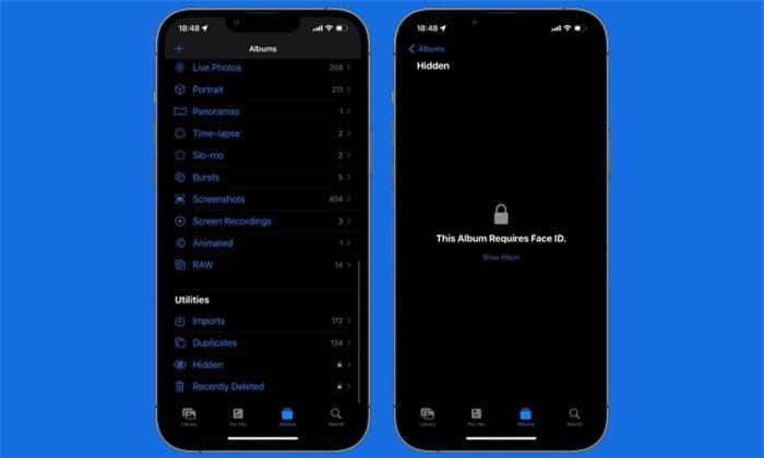 Tính năng mở khóa Face ID để xem ảnh giúp người dùng bảo vệ quyền riêng tư. Ảnh: iOS Hacker.