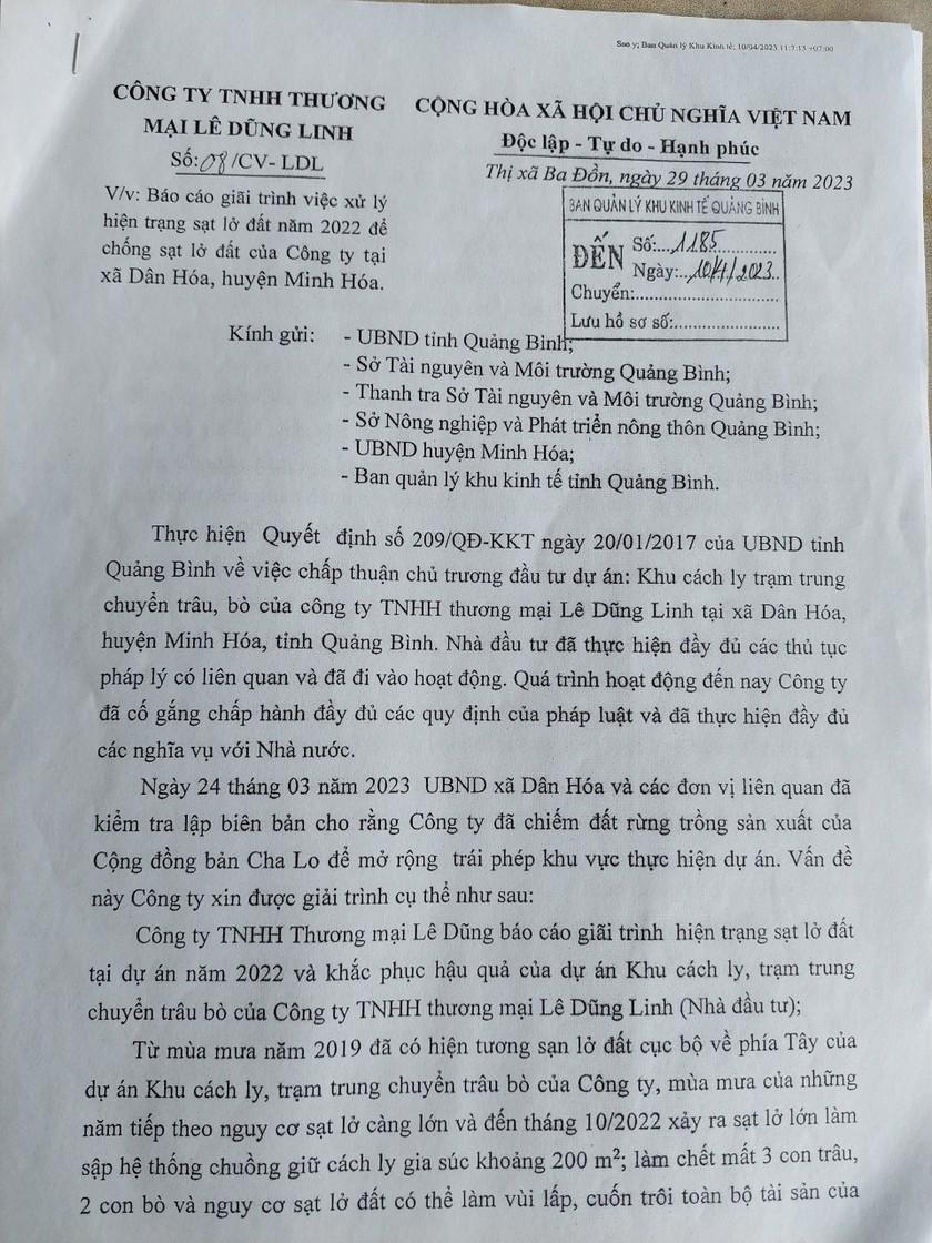 Vụ DN tại Quảng Bình vi phạm sử dụng đất: Công ty Lê Dũng Linh “nghiêm túc nhận khuyết điểm” ảnh 1