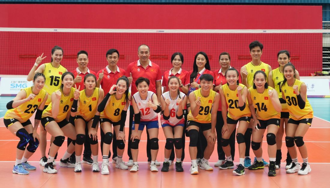 Đội tuyển bóng chuyền nữ Việt Nam tại giải Future Stars 2024. Ảnh: Shanghai Sports