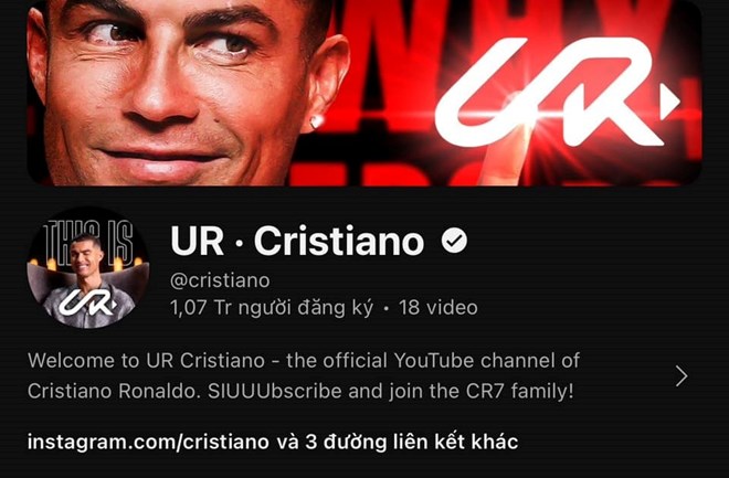 Kỷ lục “chạy theo” Ronaldo với kênh YouTube mới lập