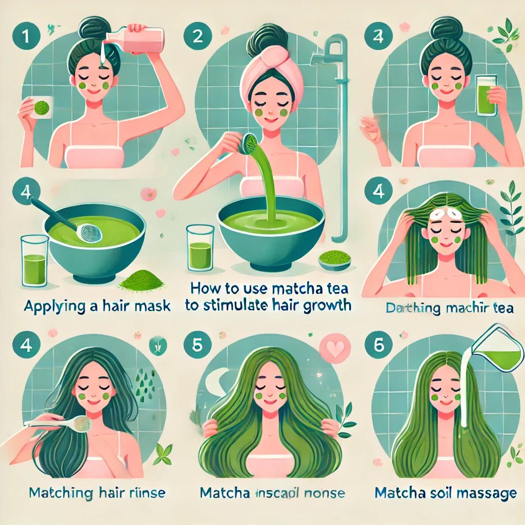 Trà matcha có thể thúc đẩy mọc tóc. Đồ họa: Minh Hoàng