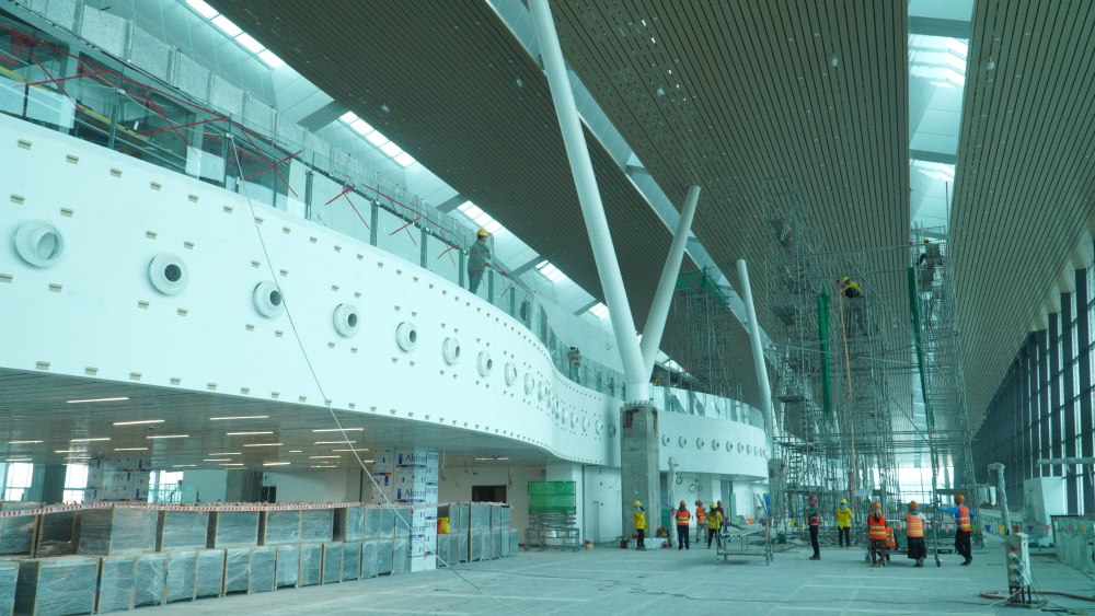 Bên trong nhà ga T3 đã hoàn thành phần thô.