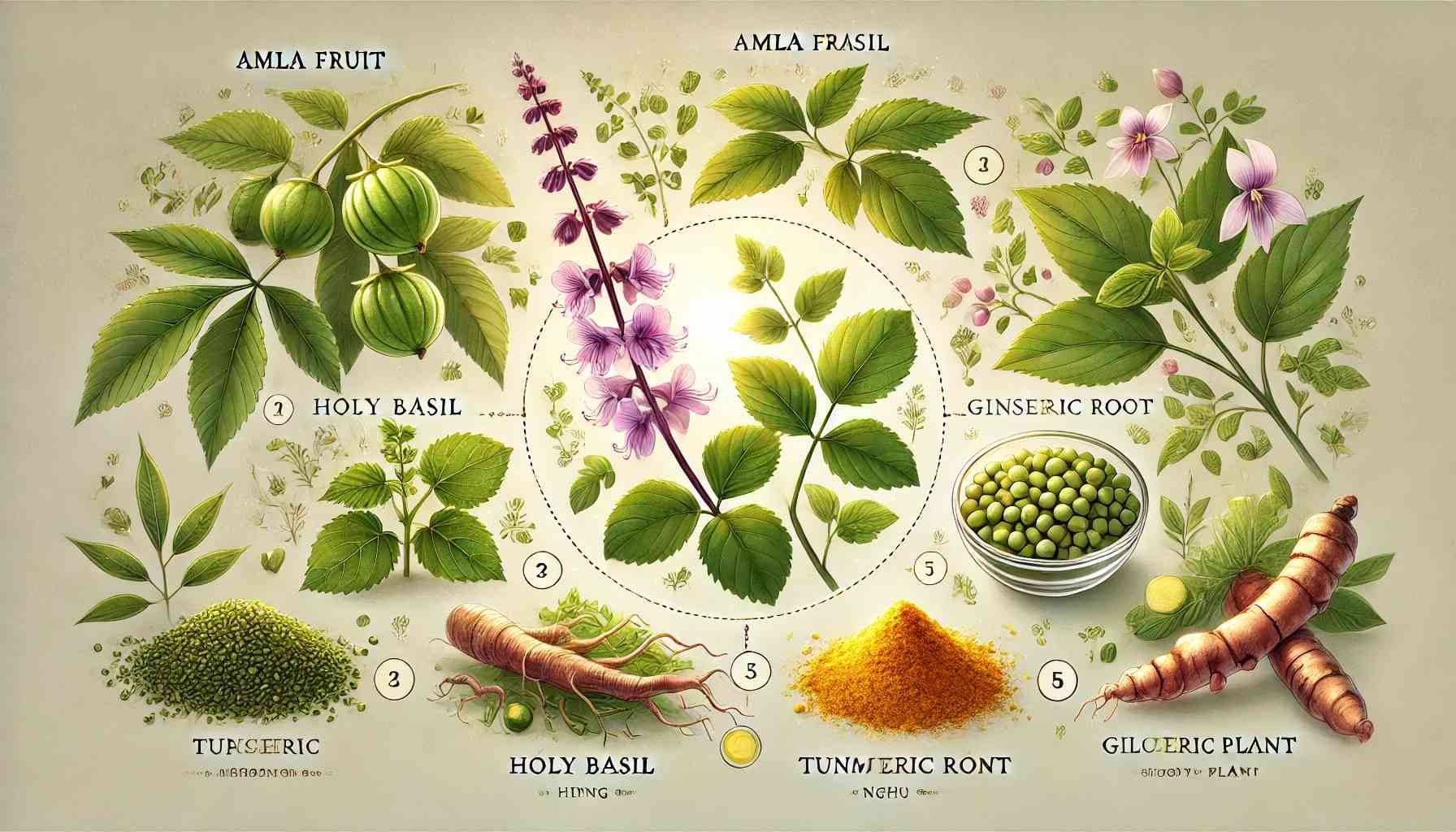 Các loại thảo mộc giúp làn da sáng hồng rạng rỡ. Ảnh: AI