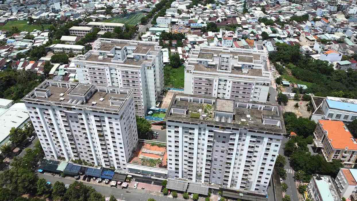 Dự án 4 block nhà ở xã hội A1&A2, B1&B2 (phường Quang Vinh, TP Biên Hòa). Ảnh: HAC