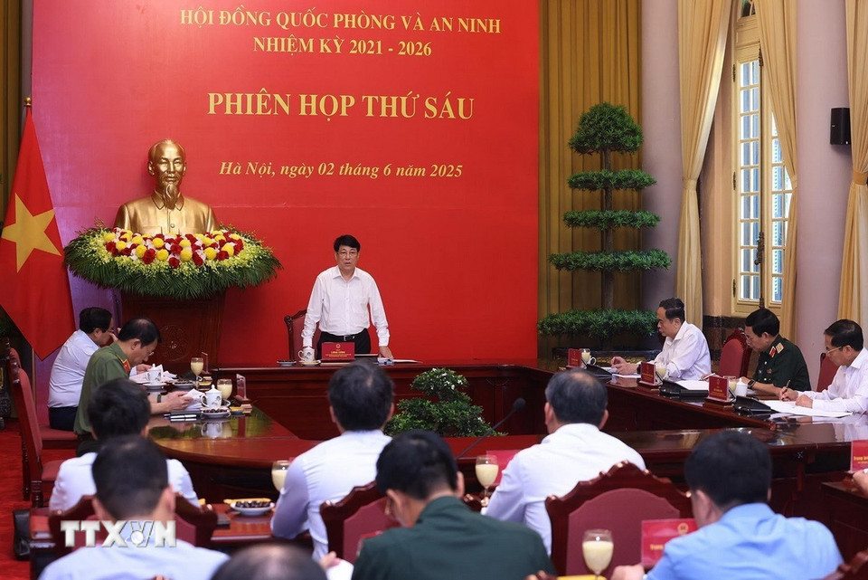 Phiên họp thứ sáu của Hội đồng Quốc phòng và An ninh. Ảnh: TTXVN