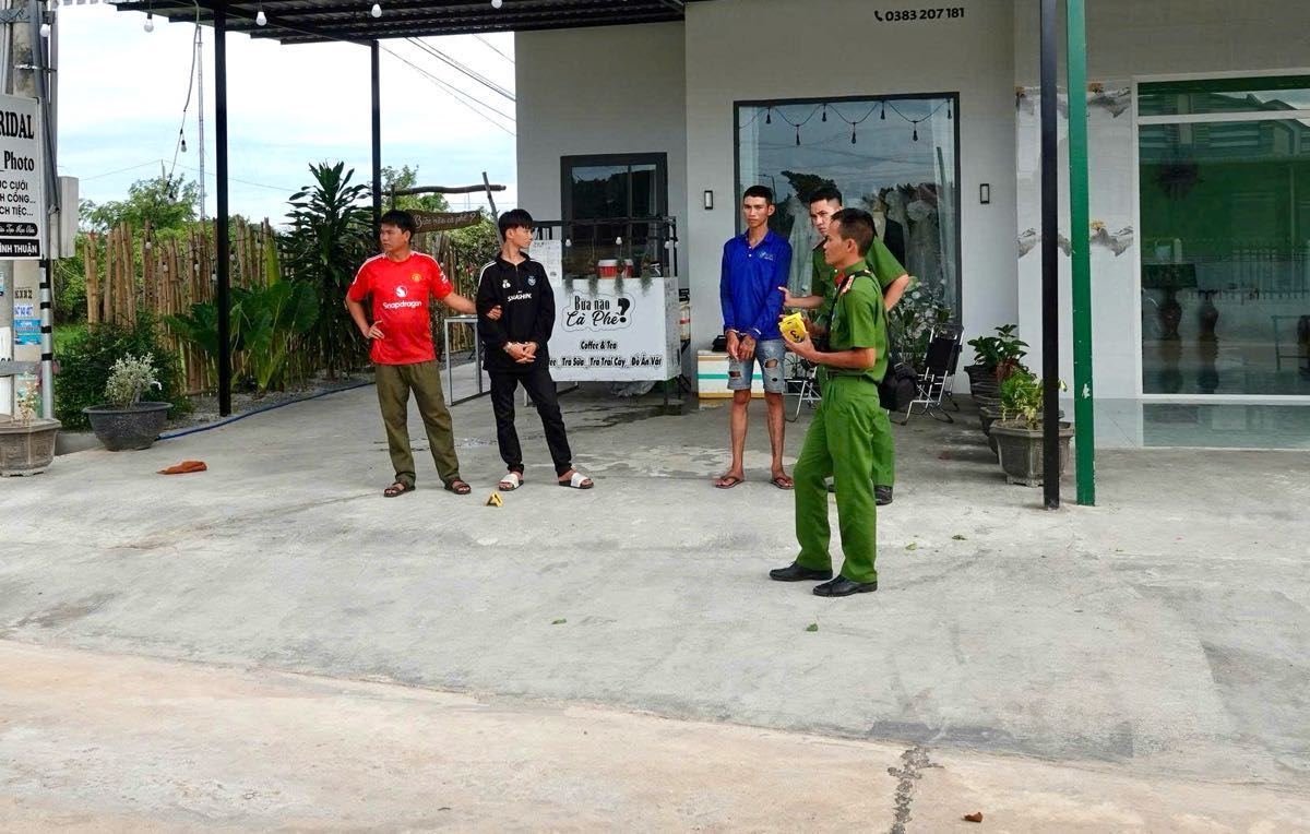 Một trong những hiện trường mà các đối tượng đã thực hiện hành vi phạm tội. Ảnh: Công an
