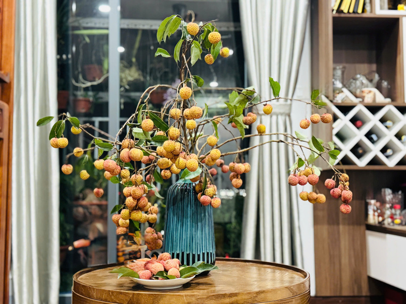 Vải thiều ra nhập thị trường trang trí khiến không gian sống thêm thú vị. Ảnh: Như Hiền