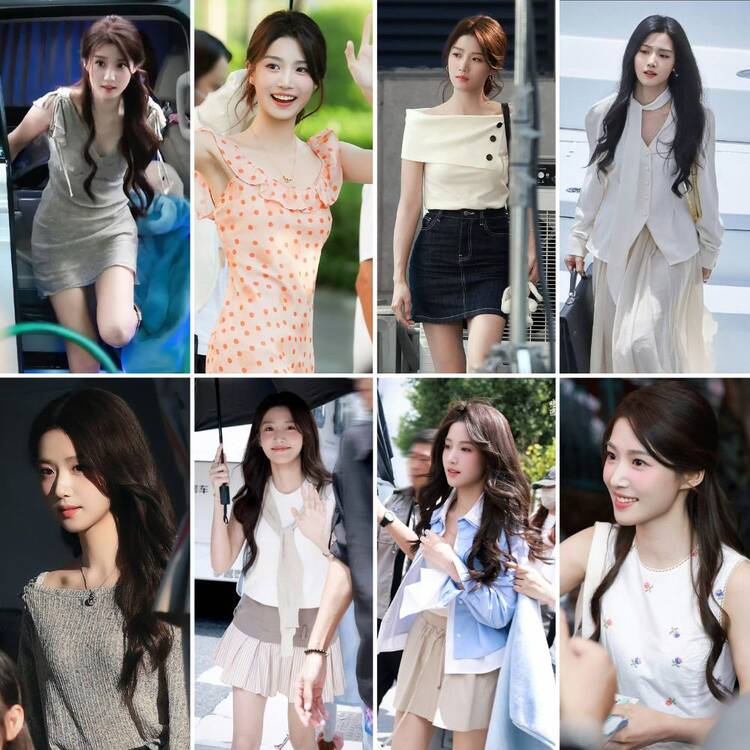 Phong cách và tạo hình của Lư Dục Hiểu trên phim trường “Chiết ánh trăng“. Ảnh: cắt từ clip