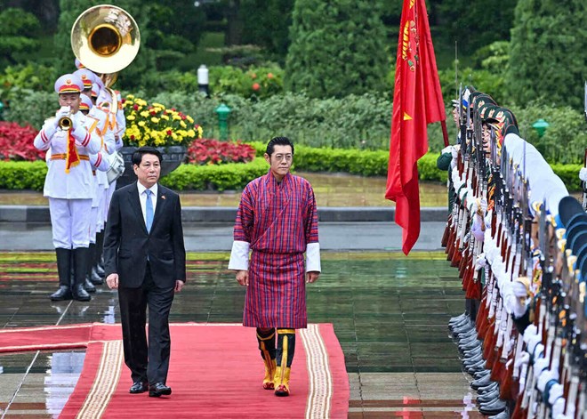 Chủ tịch nước Lương Cường chủ trì lễ đón cấp nhà nước Quốc vương Bhutan